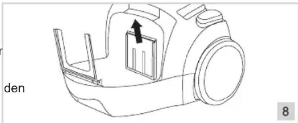 BESTRON Furbo Plus ABG450RSE - REINIGUNG UND WARTUNG - Den Einblasfilter reinigen oder erzieten - 1