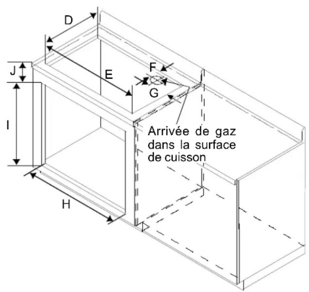 AMANA AOES3030E - Surface de cuisson à passage d'air vers le bas AKGD3060 installée au-dessus d'un four encastré AOES3030 dans un coffrage de cuisine standard - 3