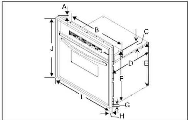 AMANA AOES3030E - Dimensiones delorno - 1