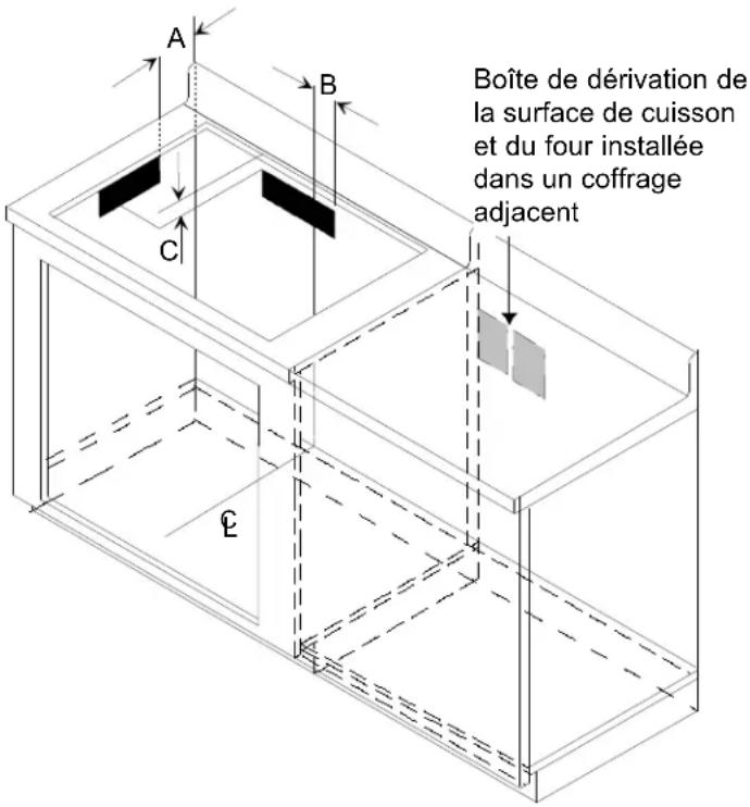 AMANA AOES3030E - Surface de cuisson à passage d'air vers le bas AKGD3060 installée au-dessus d'un four encastré AOES3030 dans un coffrage de cuisine standard - 2