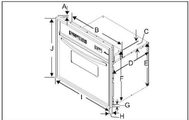 AMANA AOES3030E - Dimensions du four - 1
