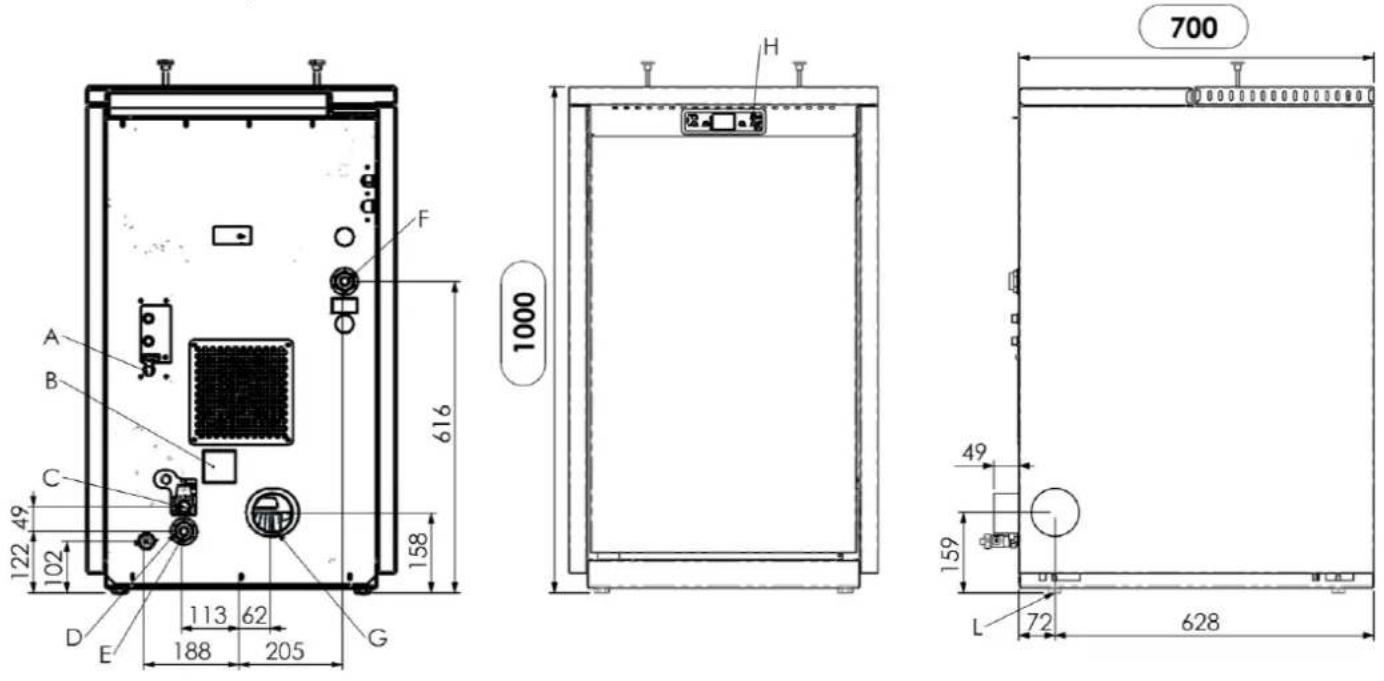 Cola Termo Plus 18 - Dimensions du poèle TERMOPLUS 18 - 1