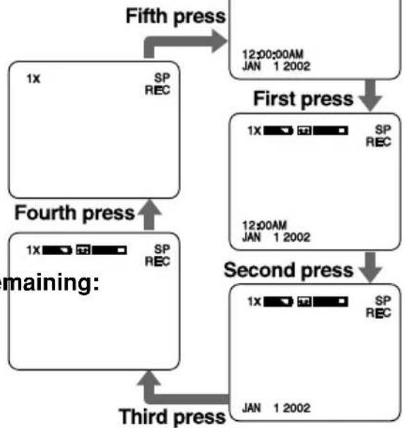 PANASONIC PVL552K - Press DISPLAY repeatedly to select the following displays. - 1
