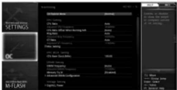 MSI Z390A Pro - OC menu (menu overclocking) - 1
