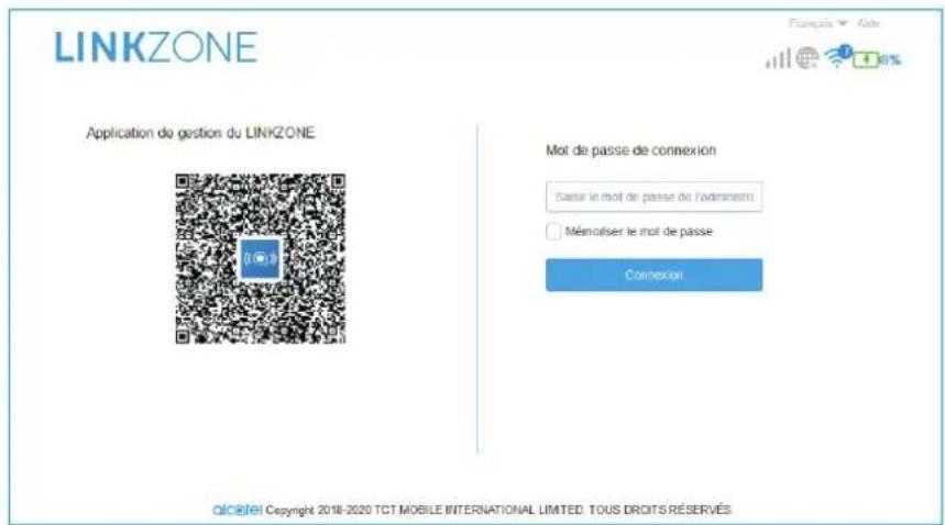 ALCATEL LinkZone MW40V - Comment se connecter à la page d'accueil - 1