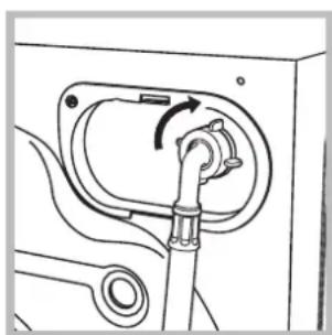 INDESIT WIXXE 127 (EU) - Conexión del tubo de alimentación de agua - 2