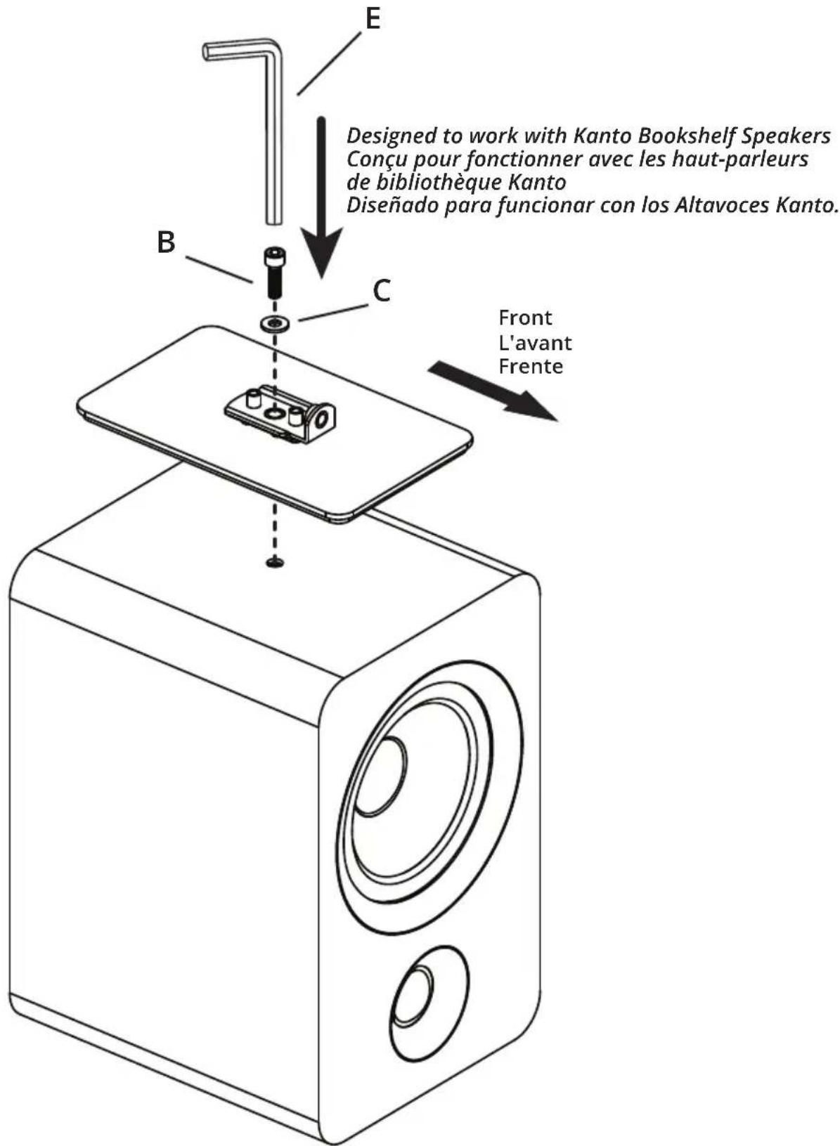 Kanto SP6HD - Mount Speaker (Optional) Montez le haut-parleur (Optionnel) Monte el alto (Optional) - 1