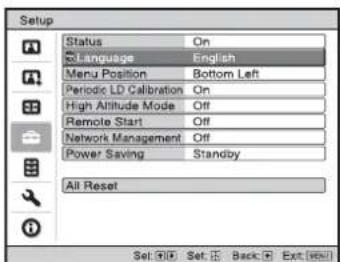 SONY VPLVW5000ES - Selecting the Menu Language - 4