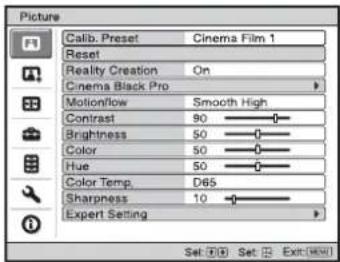 SONY VPLVW5000ES - Selezione della lingua del menu - 2