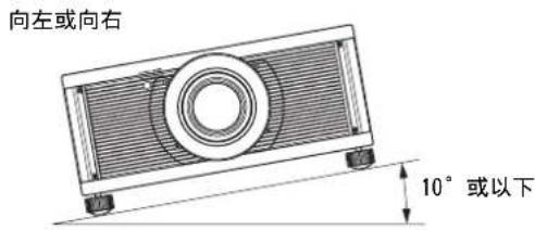 SONY VPLVW5000ES - 水平放置本機時 - 2
