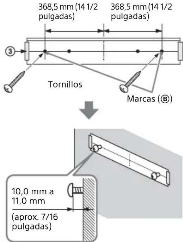 SONY HTX9000F - Adhiera la PLANTILLA PARA MONTAJE EN PARED (suministrado) en una pared. - 2