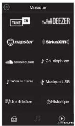 DENON PMA150H - Appuyez sur l'onglet "Musique" pour sélectionner une source musicale. - 2