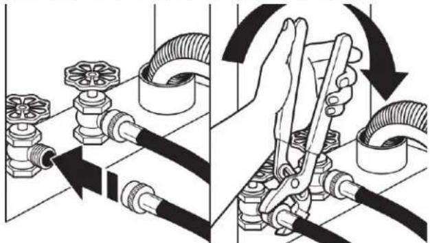 WHIRLPOOL WFW862CHC - Connect inlet hoses to water faucets - 1