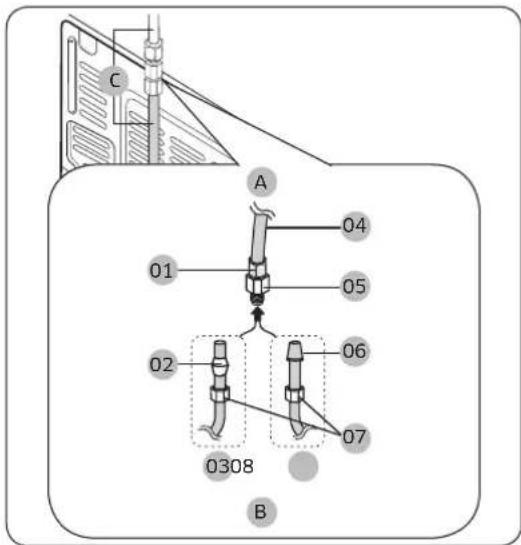 SAMSUNG RF23M8070SG - Connect the water supply line to the refrigerator - 1
