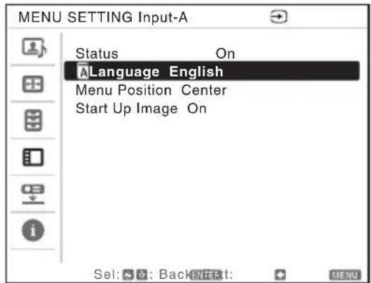 SONY VPLCX276 - Selección del idioma del menu - 2