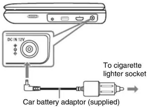SONY BDPSX910 - Connect the car battery adaptor. - 1