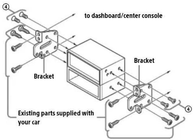to dashboard/center console Bracket Bracket Existing parts supplied with your car