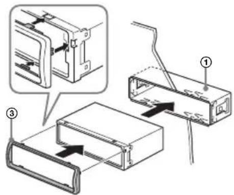 SONY DSXM55BT - Montaje de la unidad en el tablero o la abertura del bote - 2