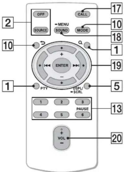 SONY WX850BT - Control remoto RM-X231 - 1