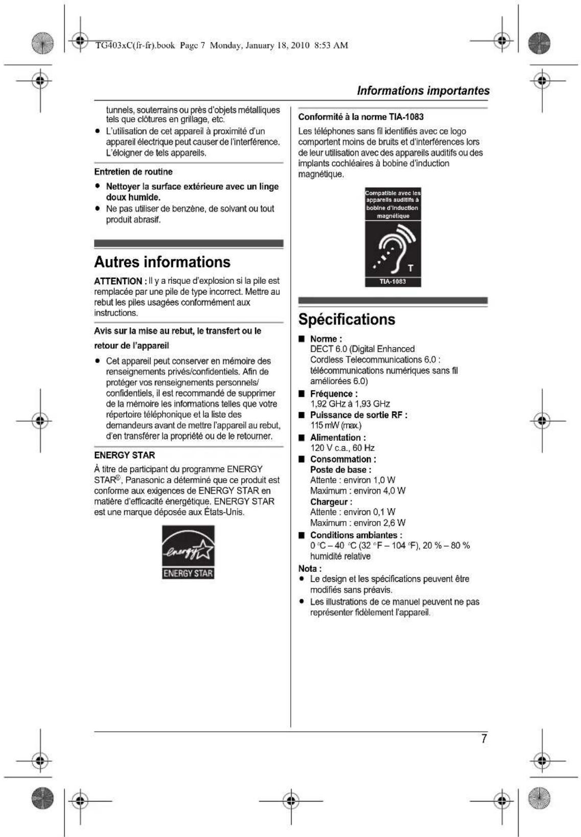 PANASONIC KXTG4031 - Milieu ambient - 1