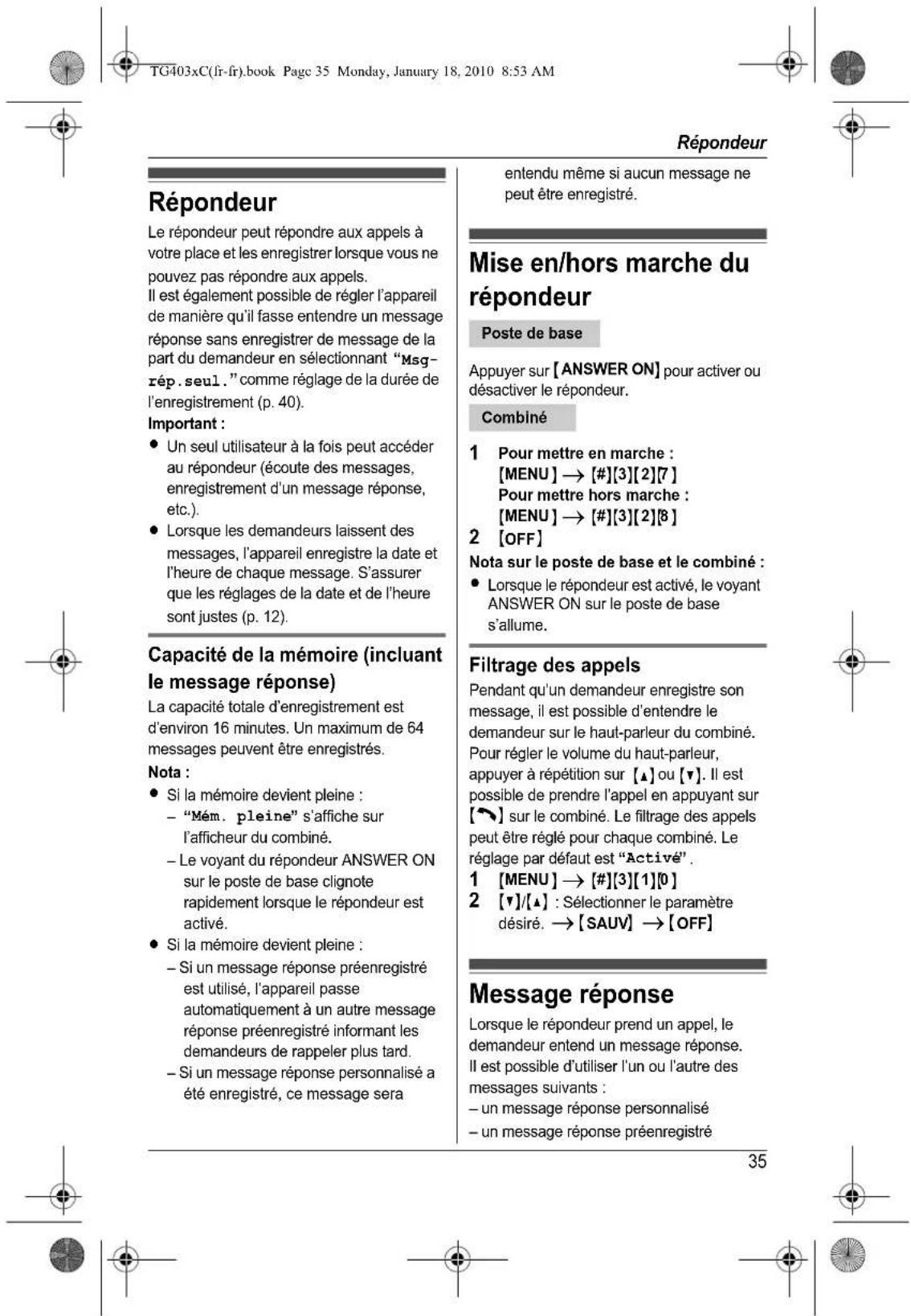 PANASONIC KXTG4031 - Milieu ambient - 29