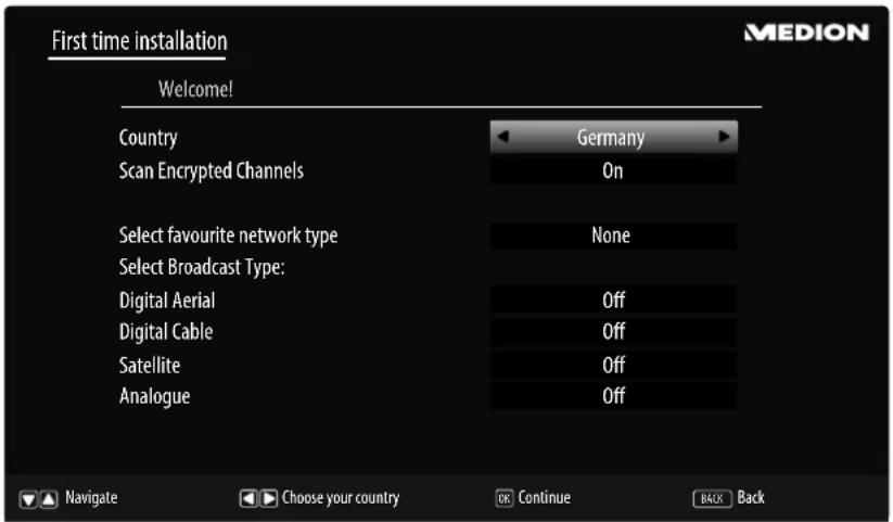 MEDION LIFE P14310 (MD 31360) - Channel search when switching on for the first time - 2