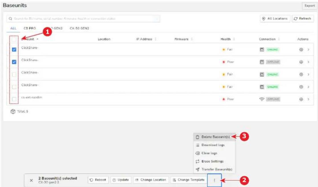 Barco ClickShare CX50 - Comment procéder à une suppression - 1