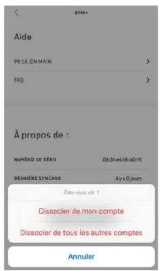 NOKIA BPM+ - Dissocier votre Nokia BPM+ ne supprime aucune donnée synchronisée depuis l'app Health Mate®. - 2