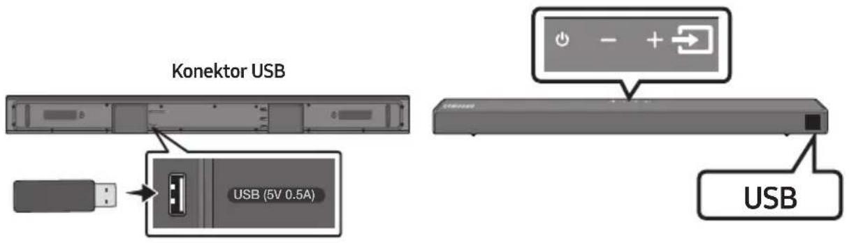 SAMSUNG HWT650 - PŘIPOJENÍ PAMĚTOVÉHO ZAŘÍZENÍ USB - 1