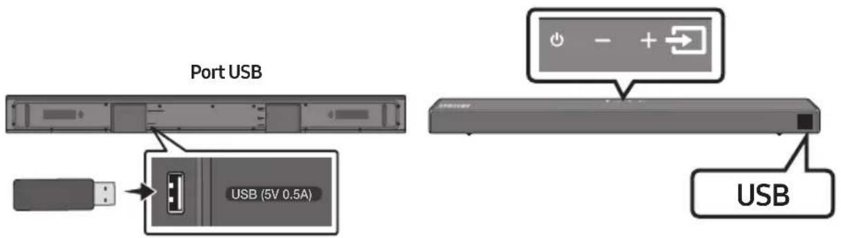 SAMSUNG HWT650 - CONNEXION D'UN PÉRIPHÉRIQUE DE STOCKAGE USB - 1