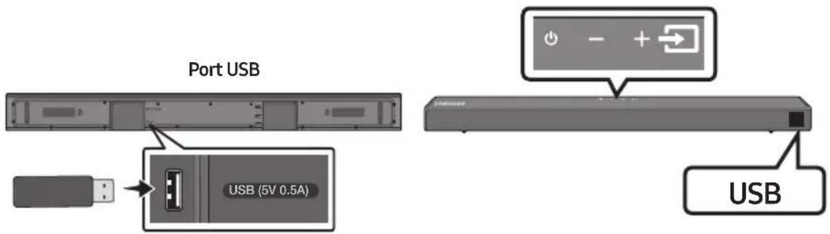 SAMSUNG HWT650 - PODŁĄCZANIE URZĄDZENIA PAMIĘCI USB - 1