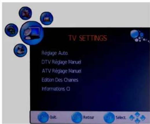 SEG Milano - Options du menu TV - 1
