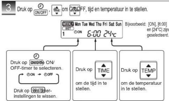MITSUBISHI MSZAP50VGK - De weektimer instellen - 3