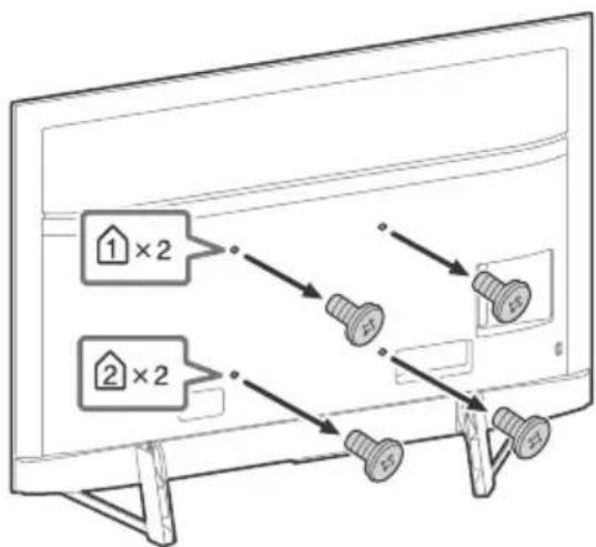 SONY KD49XH9505 - Remove the screws from the rear of the TV. - 1