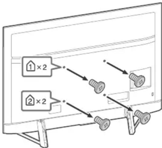 SONY KD49XH9505 - Entfernen Sie die Schrauben von der Rückseite des Fernsehgeräts. - 1