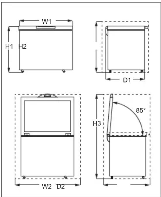 ELECTROLUX LCB3LF20W0 - Διαστάσεις - 1