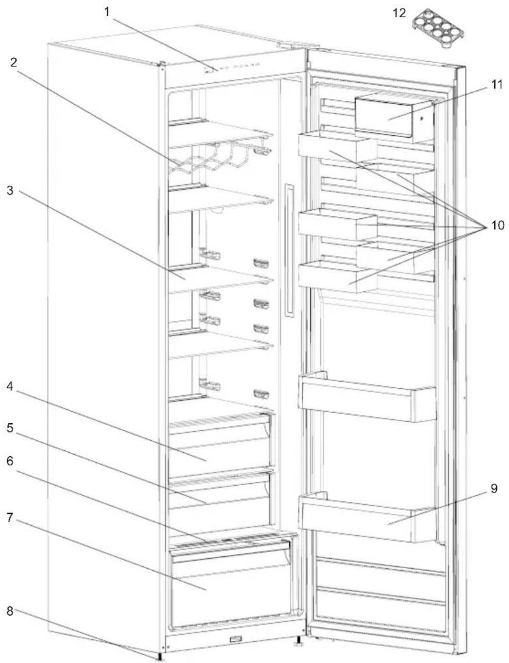 ZANUSSI ZRME38FW1 - TEILE UND FÄCHER DES GERÄTES - 1