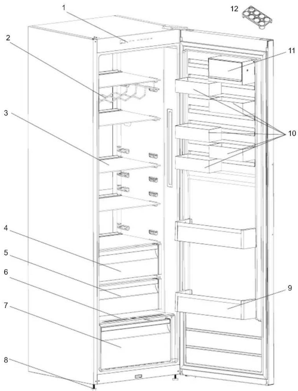 ZANUSSI ZRME38FW1 - DE ONDERDELEN VAN HET TOESTEL EN DE COMPARTIMENTEN - 1