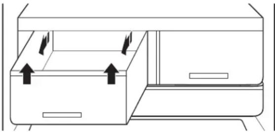 WHIRLPOOL WQ9I MO1L - Per rimuovere e reinserire i cassetti: - 1