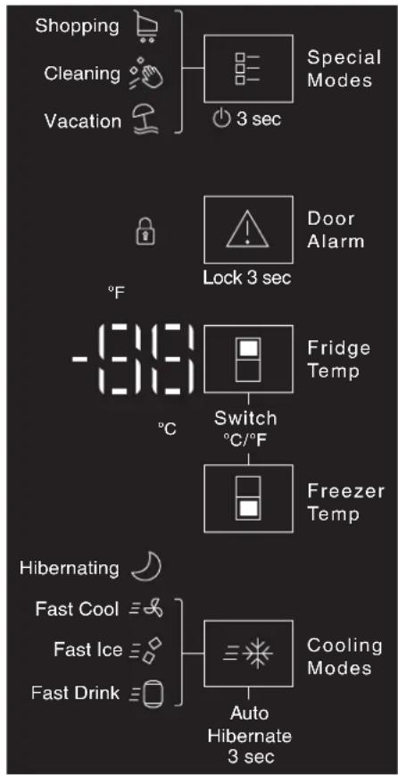 WHIRLPOOL WRB543CMJV - Comment utiliser le réfrigérateur avec commandes électroniques (sur certains modèles) - 1