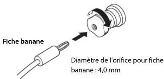 YAMAHA AS3200 - Serrez d'abord l'extrémité de la borne SPEAKERS puis insérez la fiche banane dans l'orifice de la borne. - 1