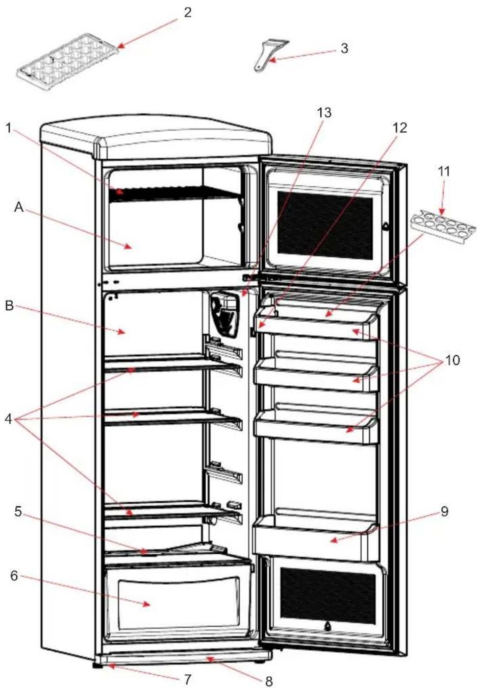 TELEFUNKEN TFK1543FG2 - COMPONENTI DELL'ELETTRODOMESTICO E SCOMPARTI - 1