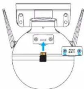EZVIZ C8C - Installation de la carte microSD (facultatif) - 2