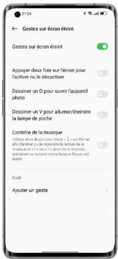 OPPO A57 - A propos des gestes sur écran éteint - 1