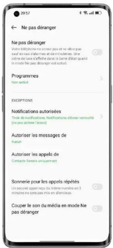 OPPO A57 - Activer Ne pas déranger - 1