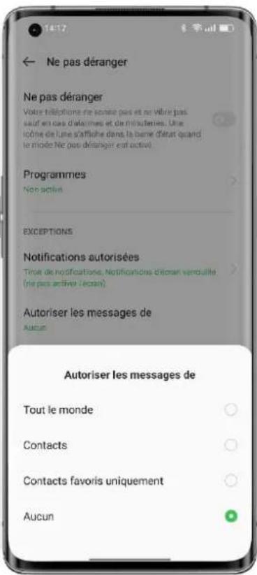 OPPO A57 - Définir les exceptions - 2