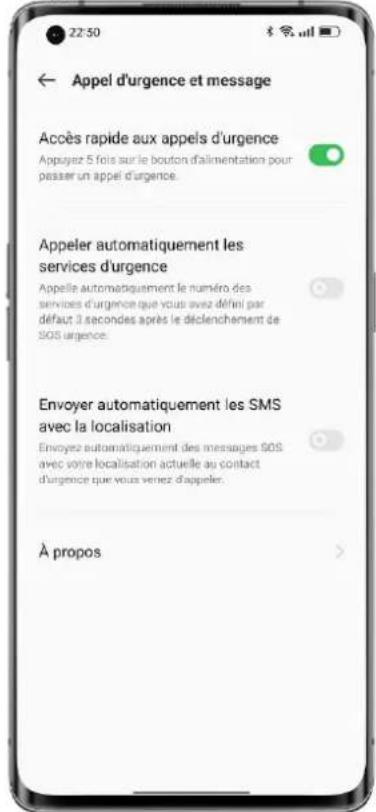 OPPO A57 - Envoyer automatiquement des messages d'urgence - 1