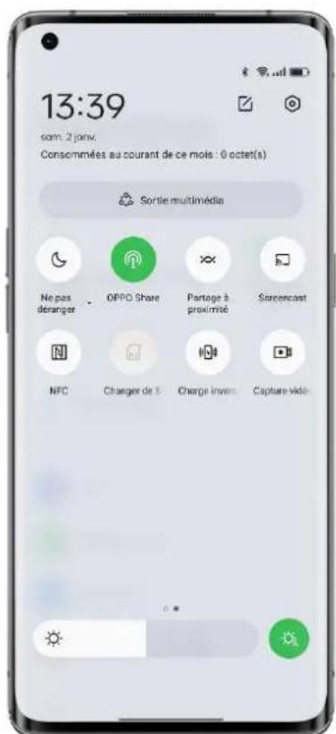 OPPO A57 - Lancer la capture video de l'écran à partir de Paramètres rapides - 1