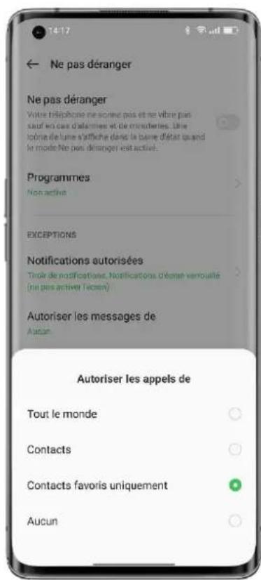 OPPO A57 - Définir les exceptions - 1