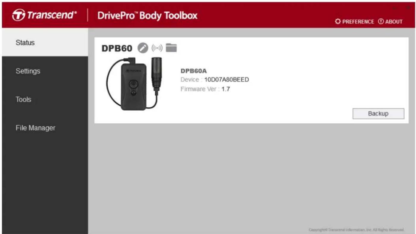 TRANSCEND DrivePro Body 60 - 7-1 Statut - 1